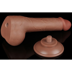 LoveToy SlidingSkin Gode avec Bourses Sliding Skin 13 x 3.8cm Marron